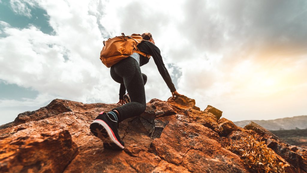 hiker-rocky-trail-sharing-freely